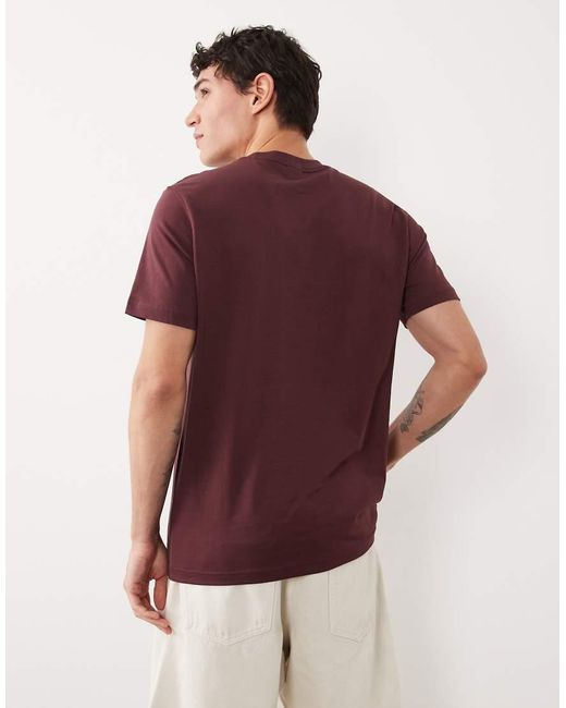 Mango Red 100% Cotton Slim Fit T-shirt for men