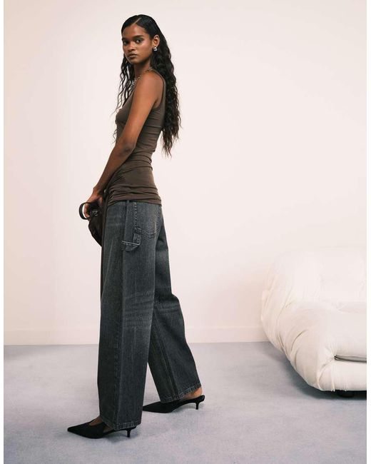 ASOS Natural Utility Barrel Jean
