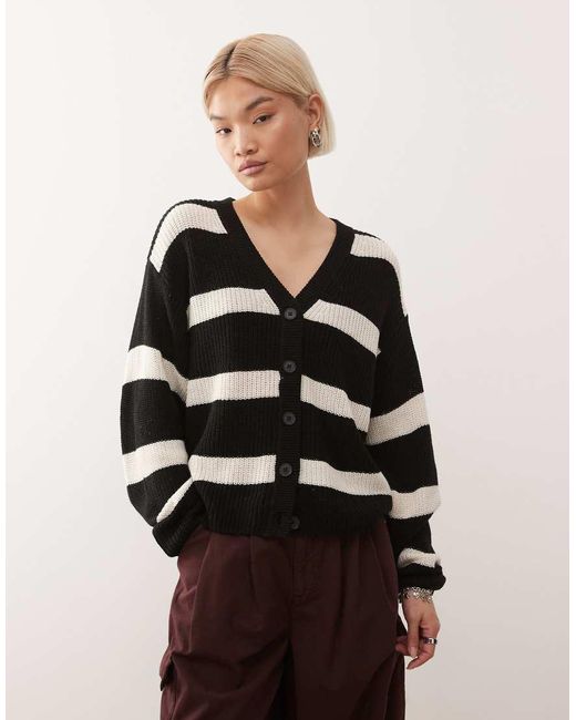 Noisy May Black Ribbed Knitted Cardigan