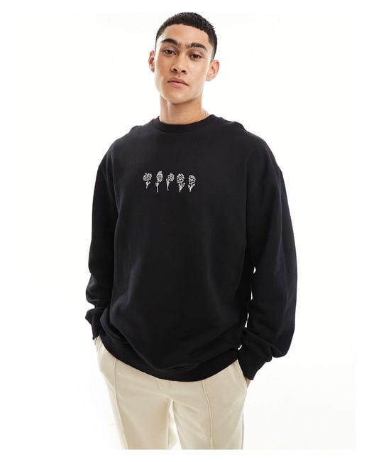 ASOS Black Oversized Sweatshirt for men