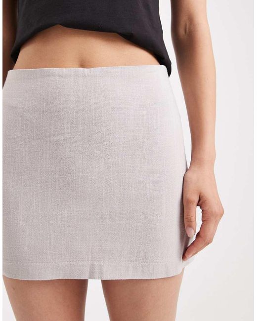 ASOS White Linen Look Mini Skirt