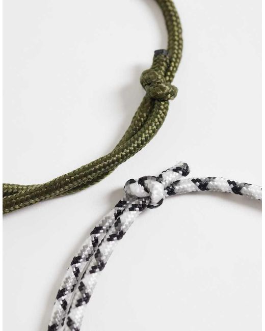 ASOS White 5 Pack Rope Bracelet for men