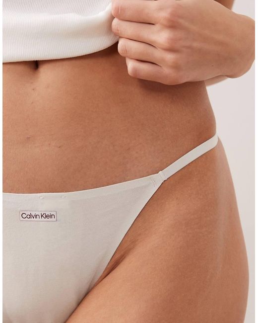 Calvin Klein Brown Cotton Modal Signature String Thong