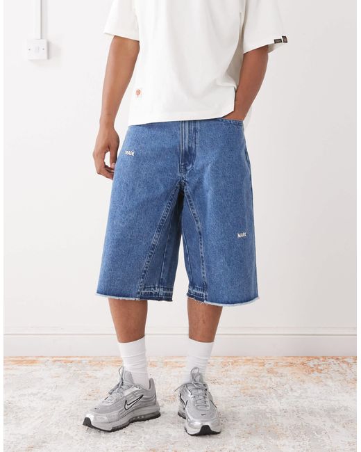 Short en jean à broderie logo - clair délavé Aape By A Bathing Ape pour homme en coloris Blue