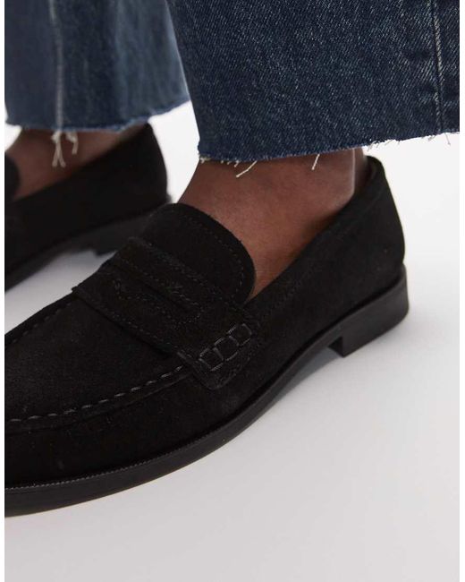 & Other Stories Blue Leather Suede Loafers