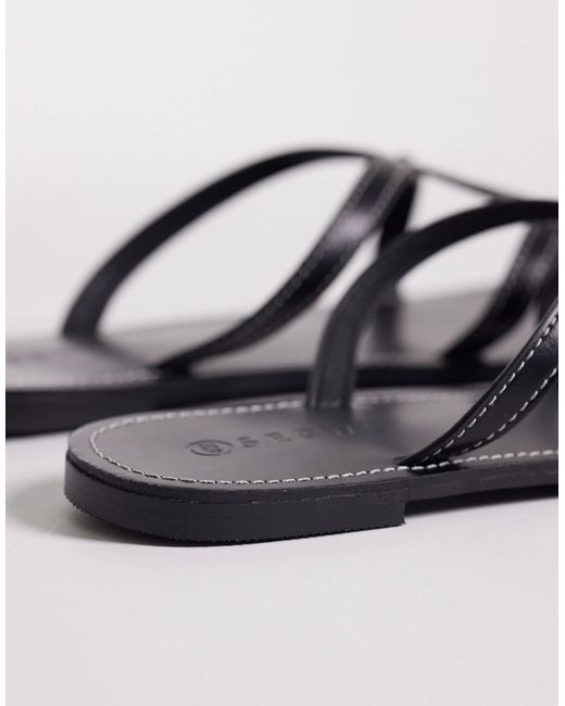 SEQWL Black Strappy Flat Sandals