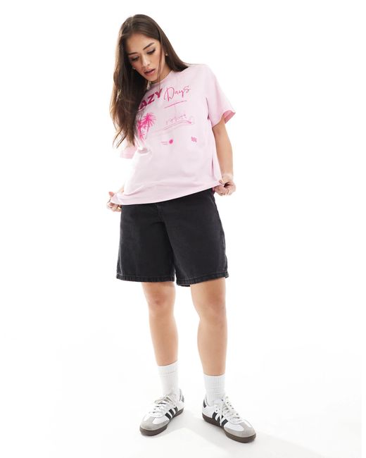 ONLY Red – lazy days – oversize-t-shirt