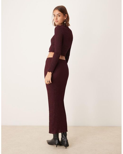 New Look Red Co-Ord Texture Midi Skirt