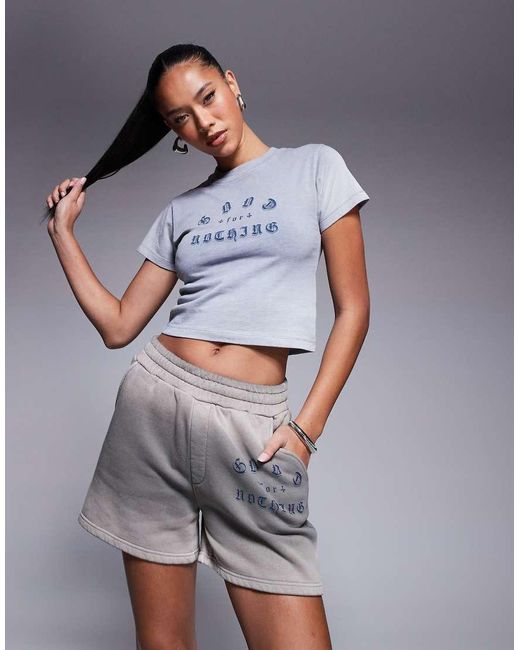 Good For Nothing Gray Sweat Logo Shorts