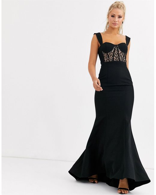 black corset maxi dress