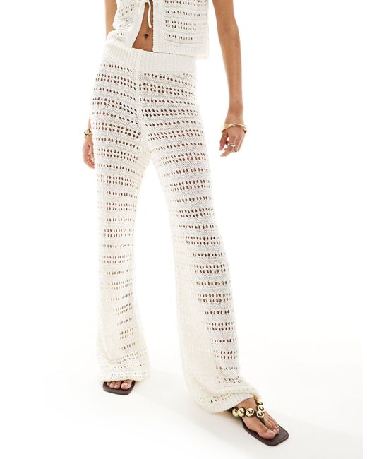 ASOS White Knitted Flare Trouser Co-ord