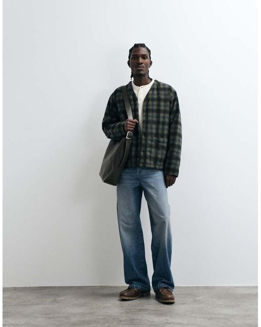 Levi's Green Glen Reversible Checked Button Up Liner Jacket for men