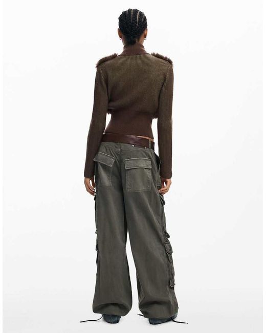 Desigual Brown Chocolate Knit Jacket