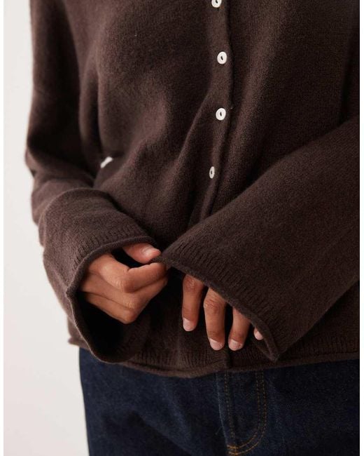 Abercrombie & Fitch Brown Knitted Lightweight Cardigan