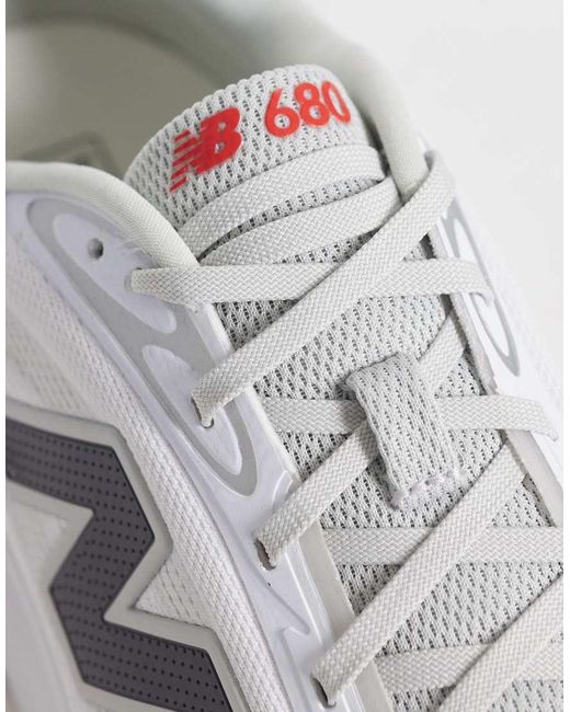 New Balance White 680 Sneakers for men