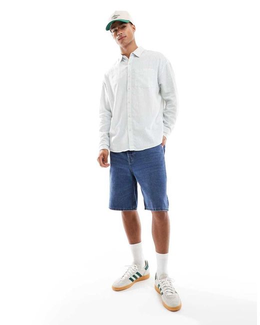 New Look White Long Sleeve Linen Look Shirt for men