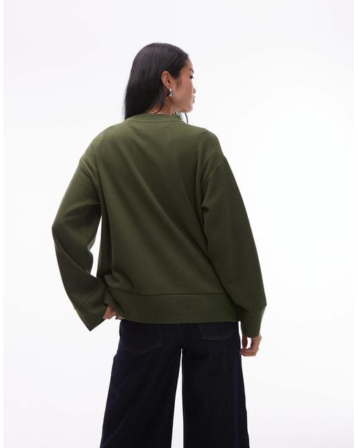ASOS Green Supersoft Split Hem Sweatshirt