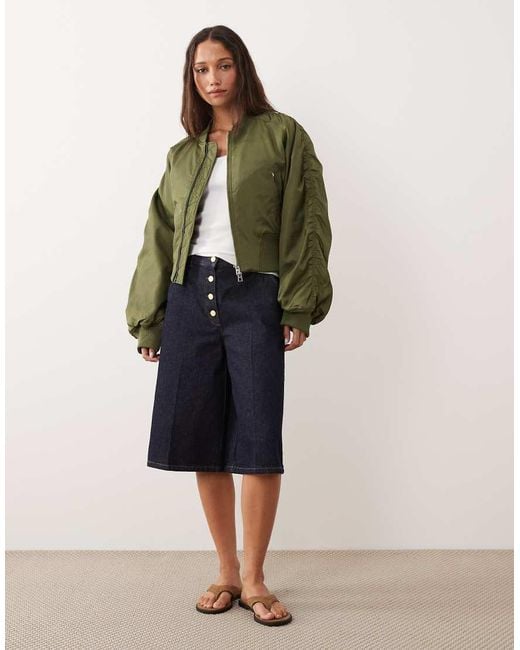& Other Stories Blue Nylon Light Weight Bomber