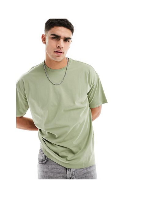 Camiseta caqui claro extragrande New Look de hombre de color Green