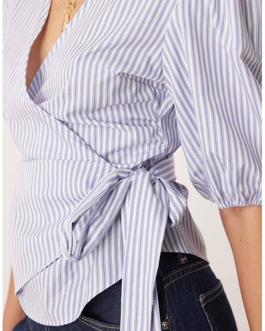 ASOS White Cinched Wrap Top