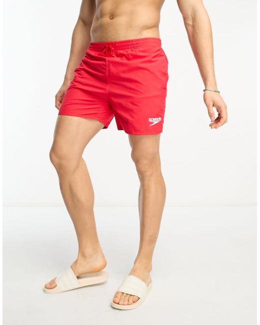 Speedo Red Essentials 16"" Swim Shorts for men