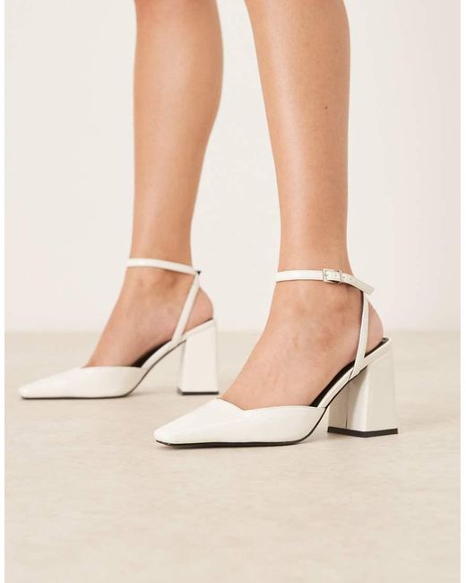 Raid Natural Cordeliya Block Heel Slingback Shoes