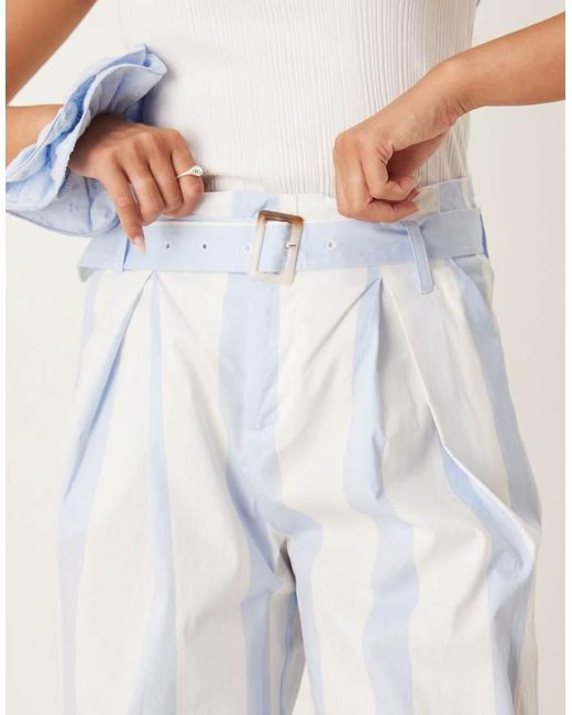 Mango White Cotton Belted Culotte