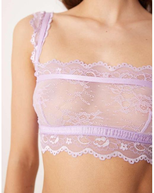 ASOS Purple Ivy All Over Lace Crop Bralette