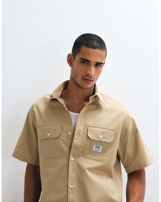 HUGO Natural Ekyno Oversized Shirt for men