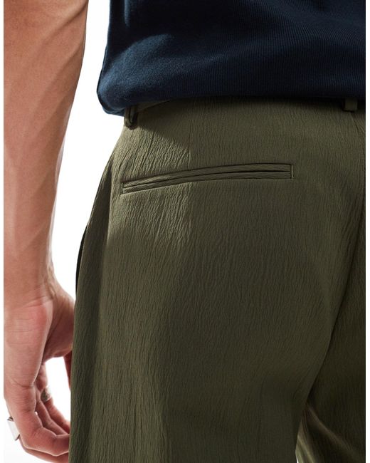 Pantaloni da abito skinny a zampa di ASOS in Green da Uomo