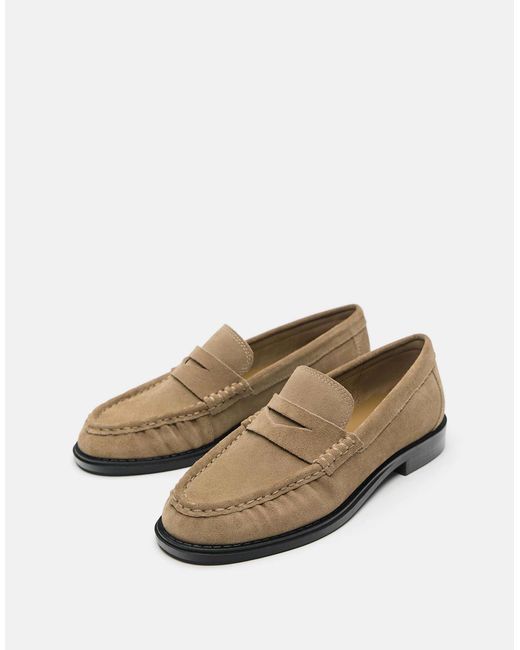 Pull&Bear White – loafer aus leder