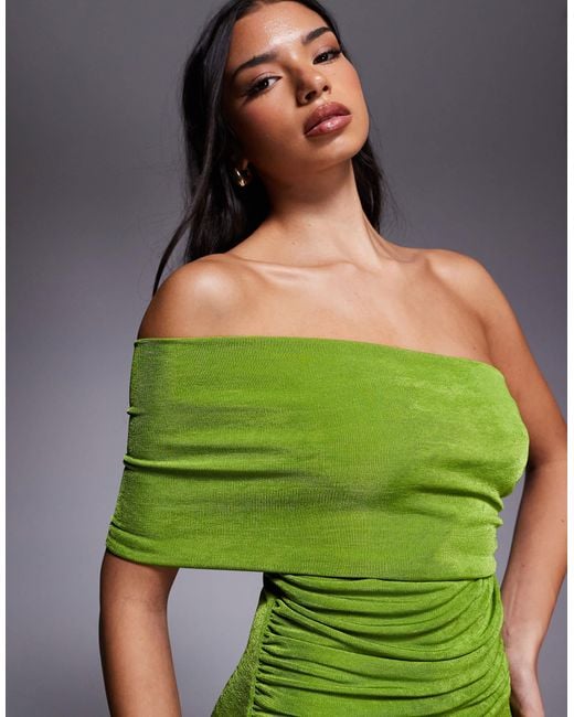 Aria Cove Green Double Layered Slinky Multiway Bodycon Maxi Dress