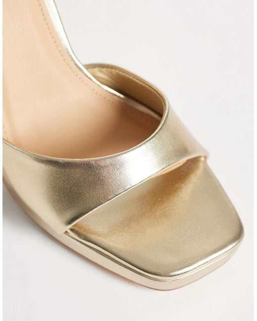 SEQWL Metallic Platform Block Heeled Sandals