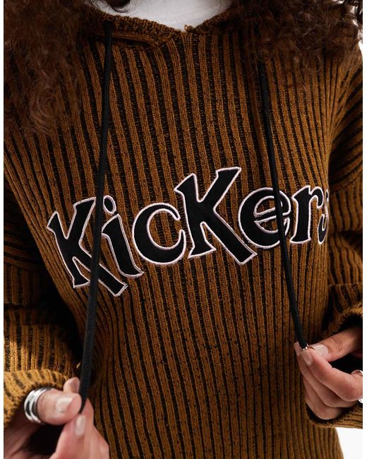 Kickers Brown Relaxed Knitted Hoodie
