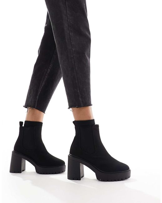 Elma - bottines chelsea chunky à talon ASOS en coloris Black