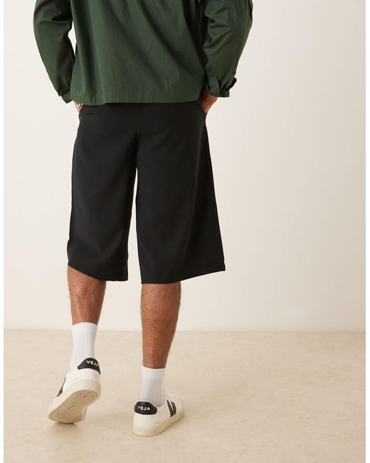 ASOS Natural Smart Bermuda Shorts With Double Pleat And Deep Waistband for men