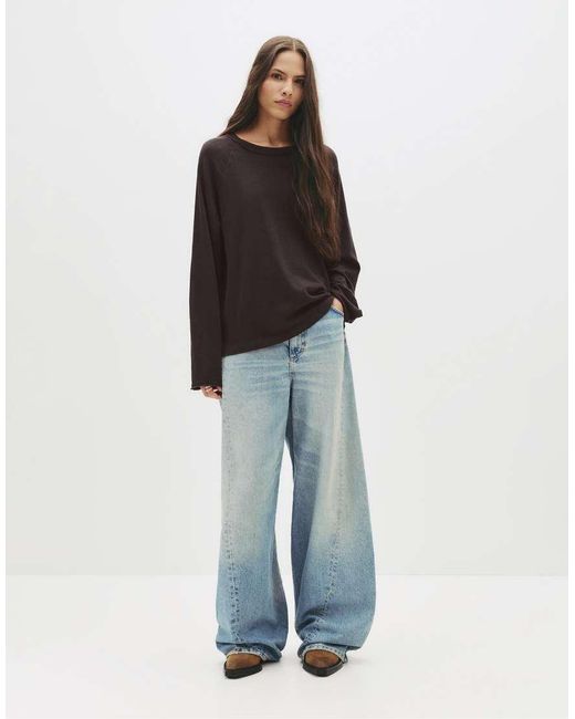 Pull&Bear Black Long Sleeve Raglan T-shirt