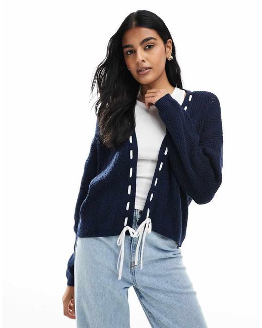 Hollister Blue Relaxed Open Cardigan