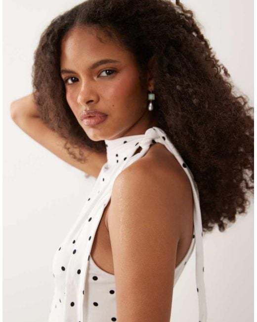 ASOS White Racer Tie Neck Turtle Neck