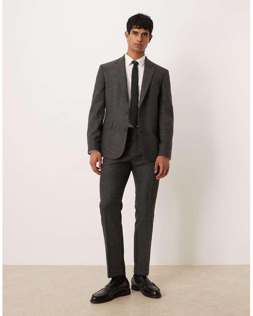 ASOS Gray Slim Suit Jacket With Wool for men