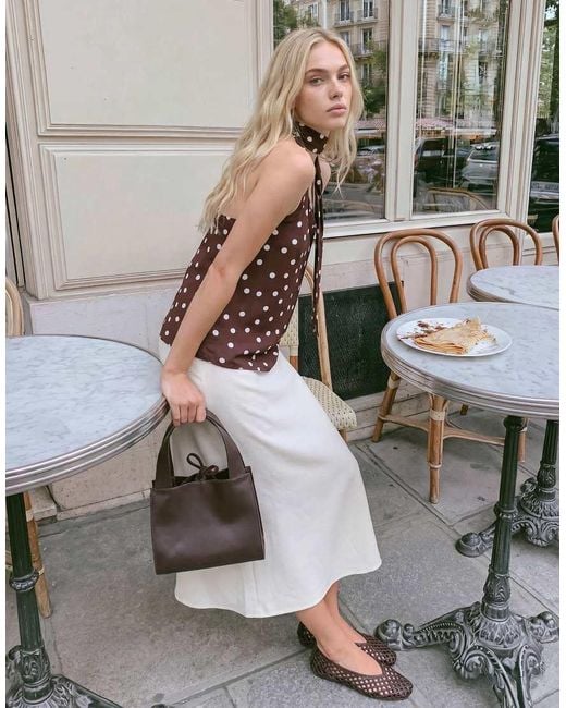Vero Moda White Linen Touch Midi Skirt Co-ord