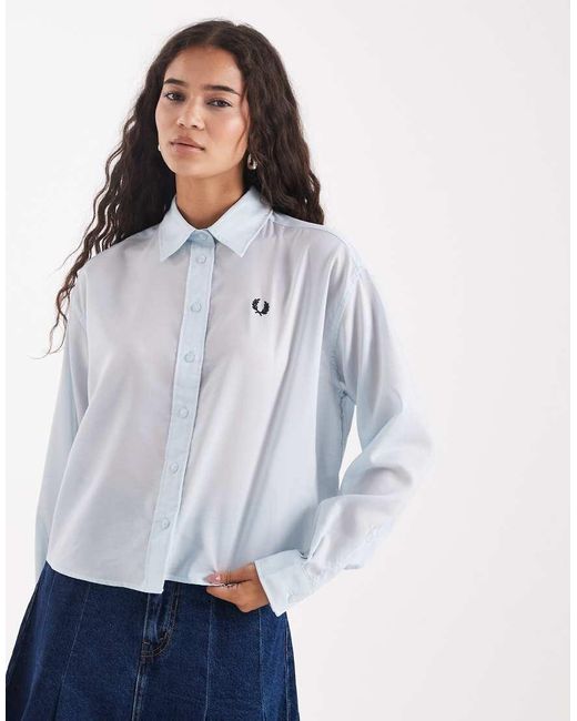 Fred Perry Blue Button Through Shirt