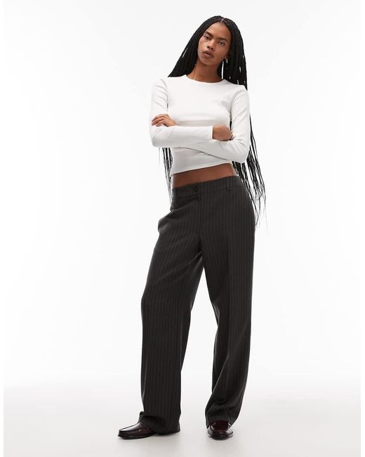 ASOS White Rib Crew Neck Long Sleeve Top