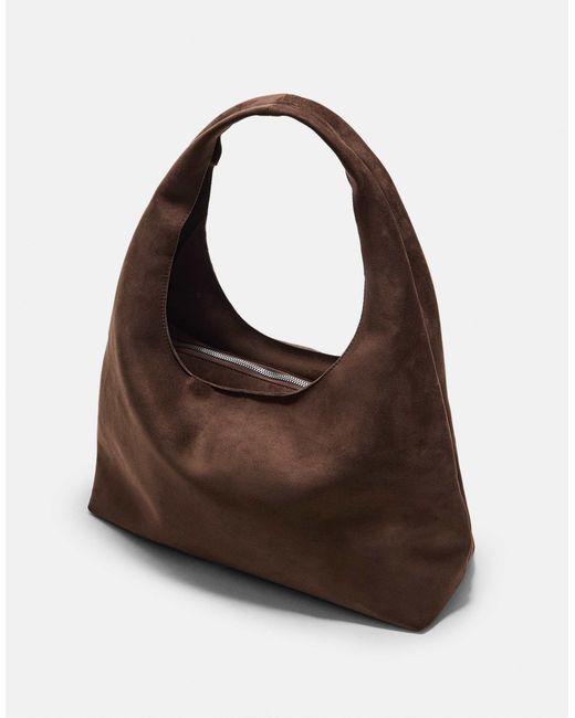 Stradivarius White – schultertasche aus wildlederimitat