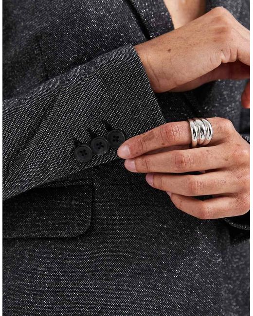 Vero Moda Gray Glitter Fitted Stretch Blazer
