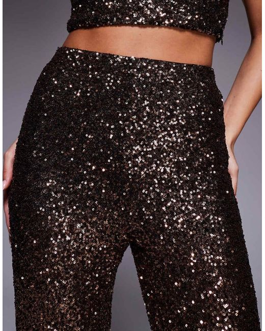 New Look Blue Co-ord Sequin Wide Leg Trousers