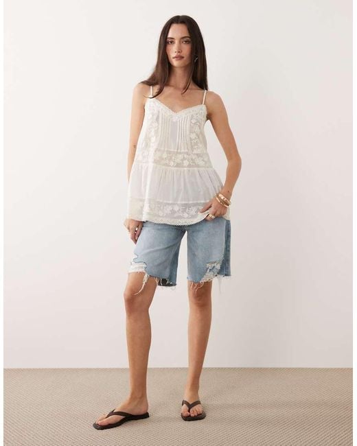 New Look Natural Lace Longline Cami