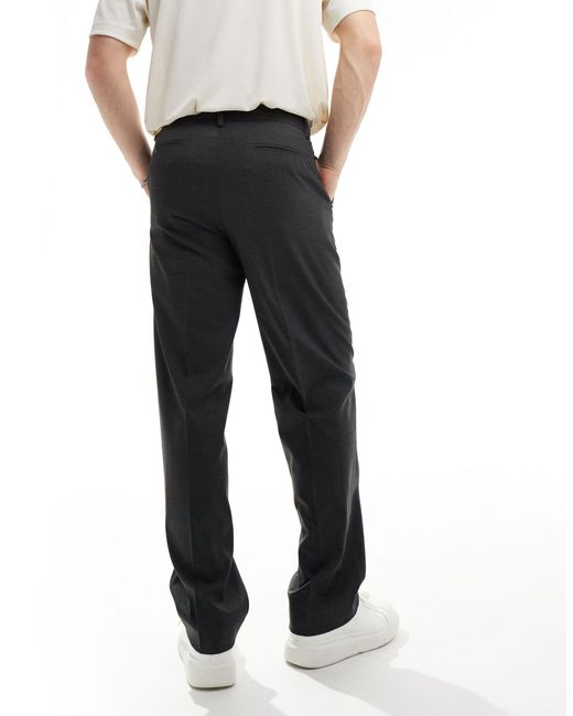 Pantalon droit habillé - anthracite foncé ASOS pour homme en coloris Black