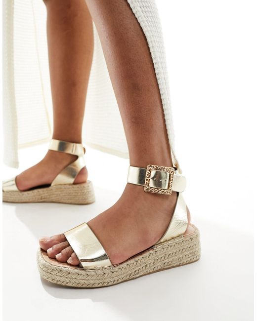 South Beach Brown Two Part Espadrille Sandals