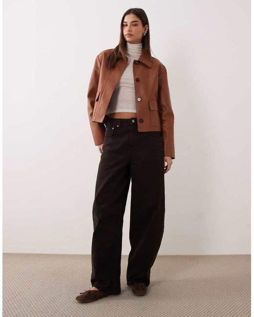 Mango Jack Van Imitatieleer in het Brown